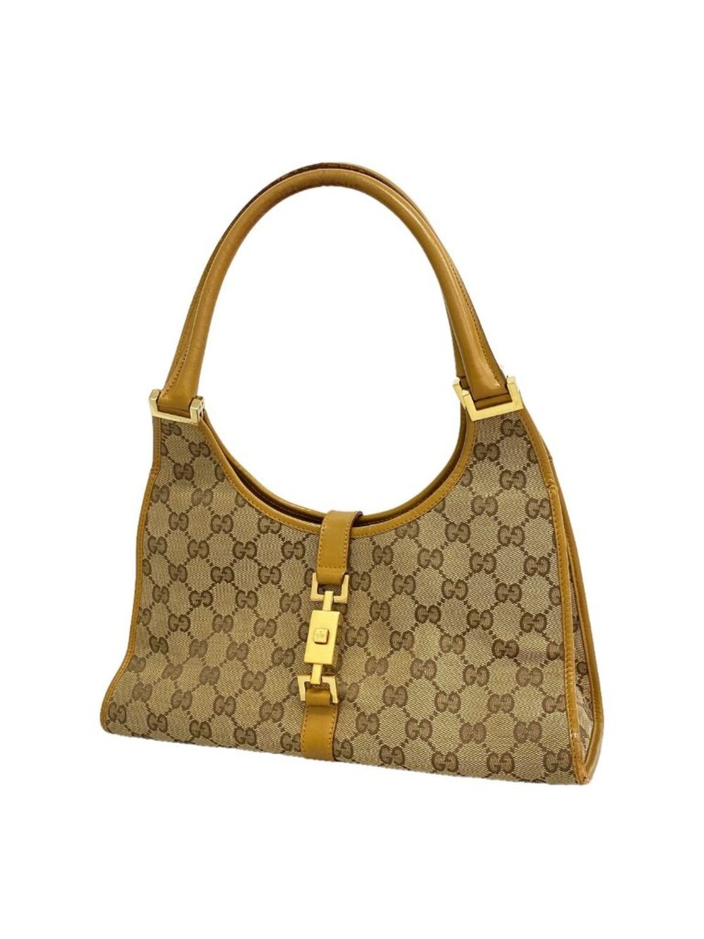 Gucci Handbag GG Canvas Jackie Brown Silver